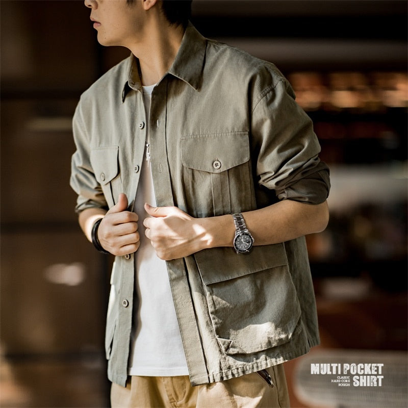 UNISEX MUTI-POCKET COTTON NYLON SHIRT