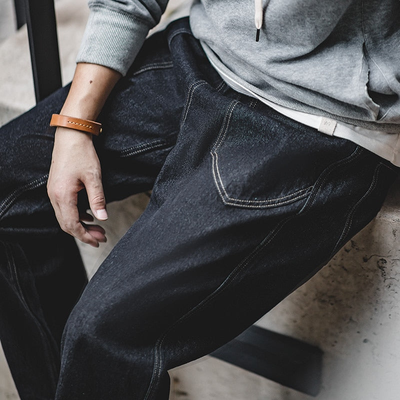 Japanese Casual Black Baggy Jeans