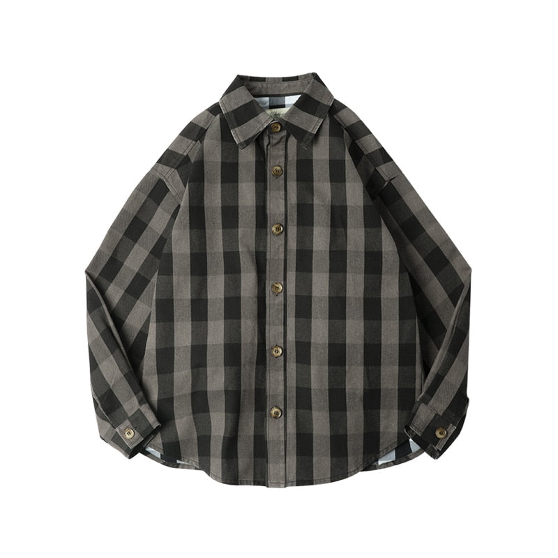 Casual Single Long-sleeved Turn-down Collar Shirt