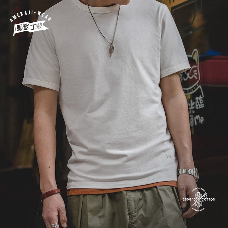 Street Round Neck Solid color Tshirt
