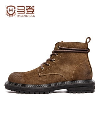 Winter Brown Leather High Top Boots