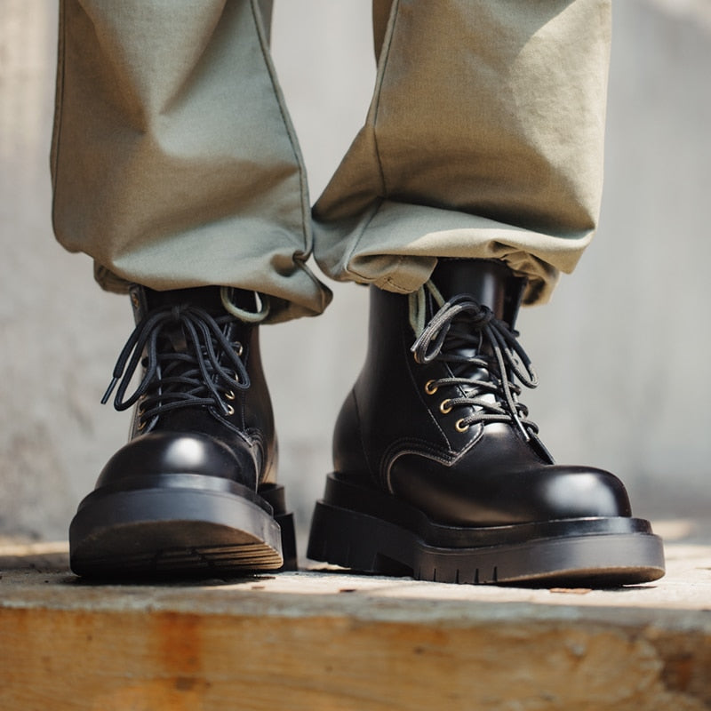 Men's Handmade Cowboy Black Boots