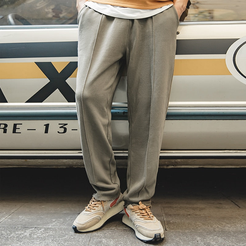 Men's Cotton Straight Knitted Casual Pants