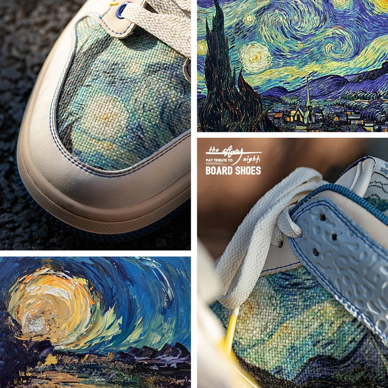 Starry Night Oil Painting Sneakers