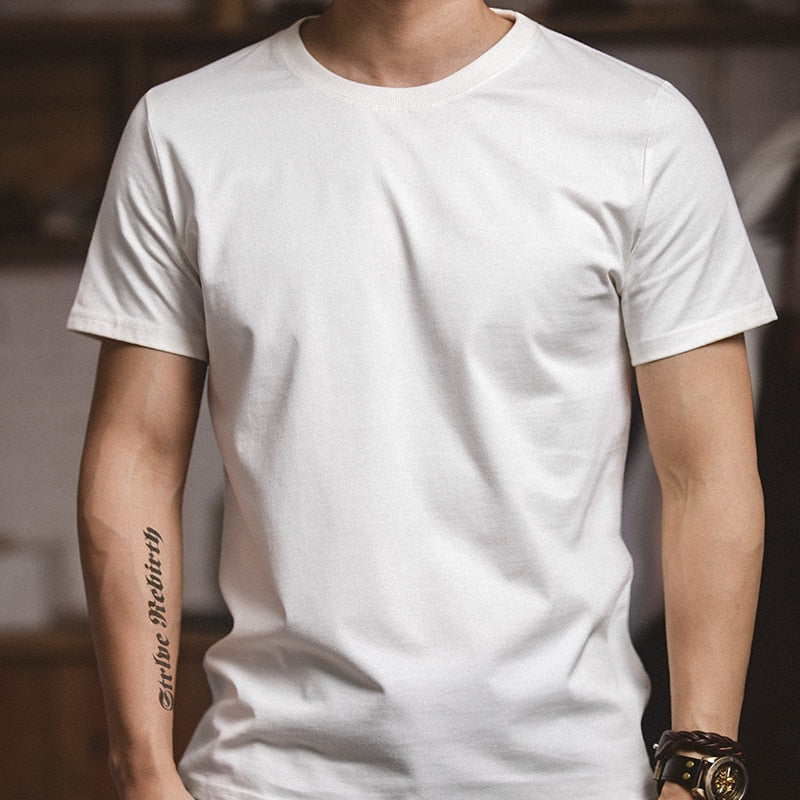 Summer White- Black O-neck Basic T-shirt