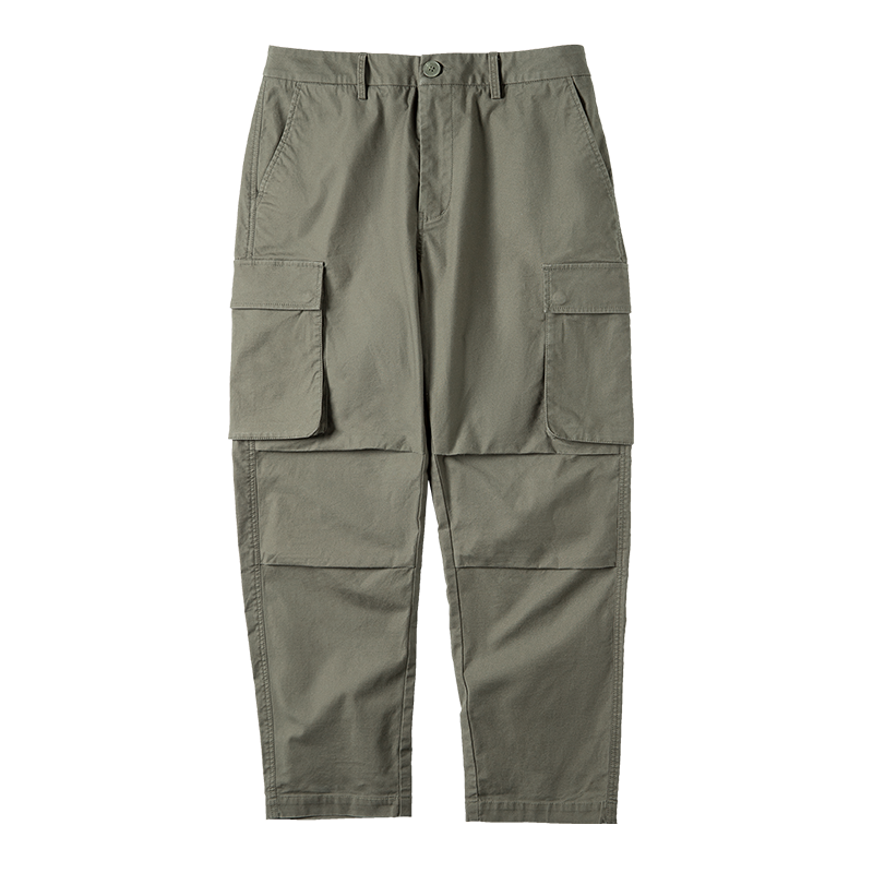 Japanese Retro Military Green Multi-Pocket Pants