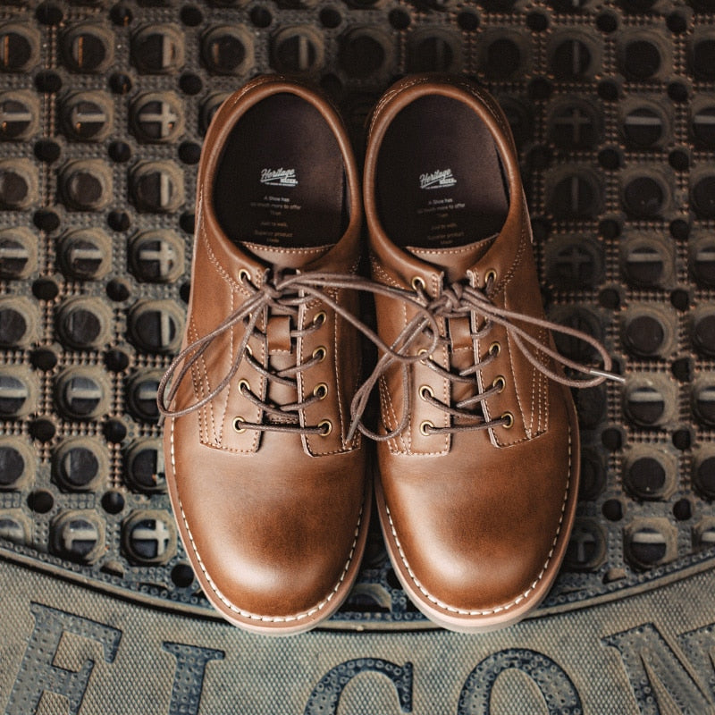 British Style Brown Leather Shoes
