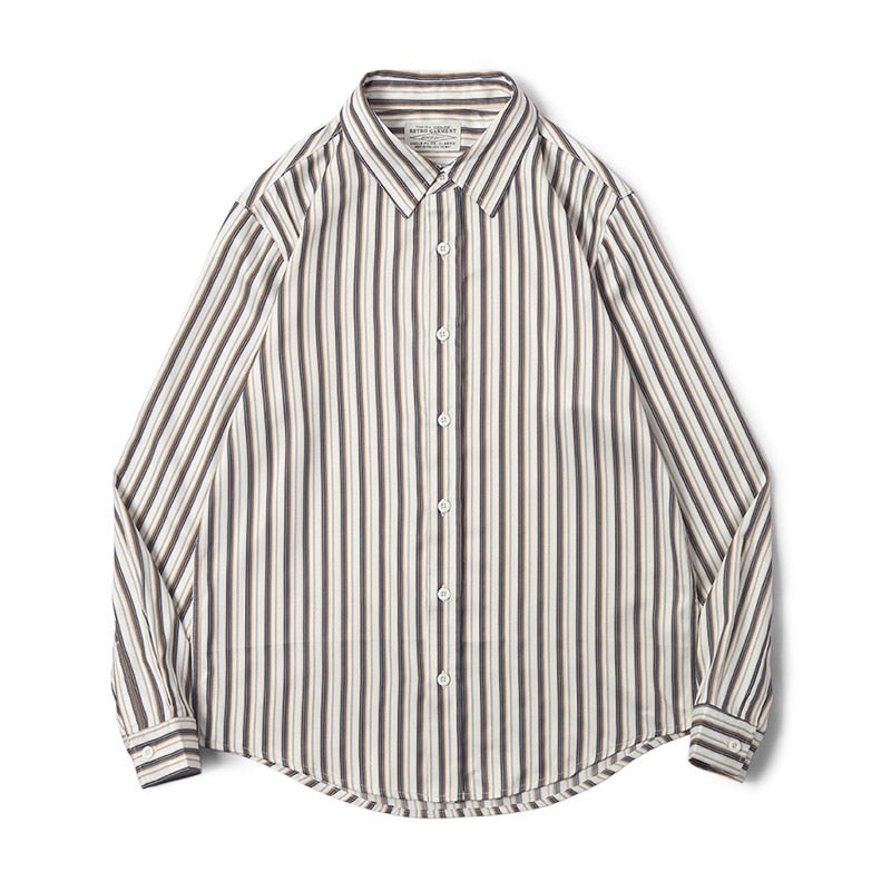 Classic TR Fabric Striped Long-sleeved Shirts