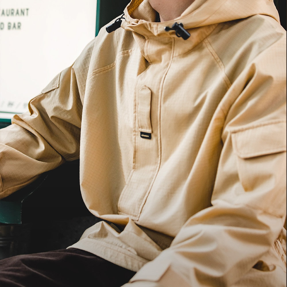 Half-Zip Hooded Windproof Jackets for Men