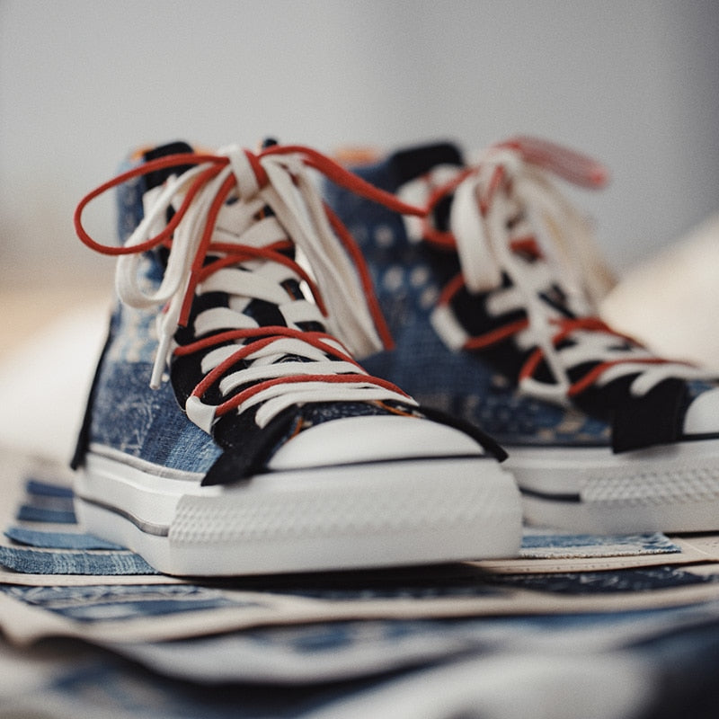 Japanese Style High Upper Canvas Shoes