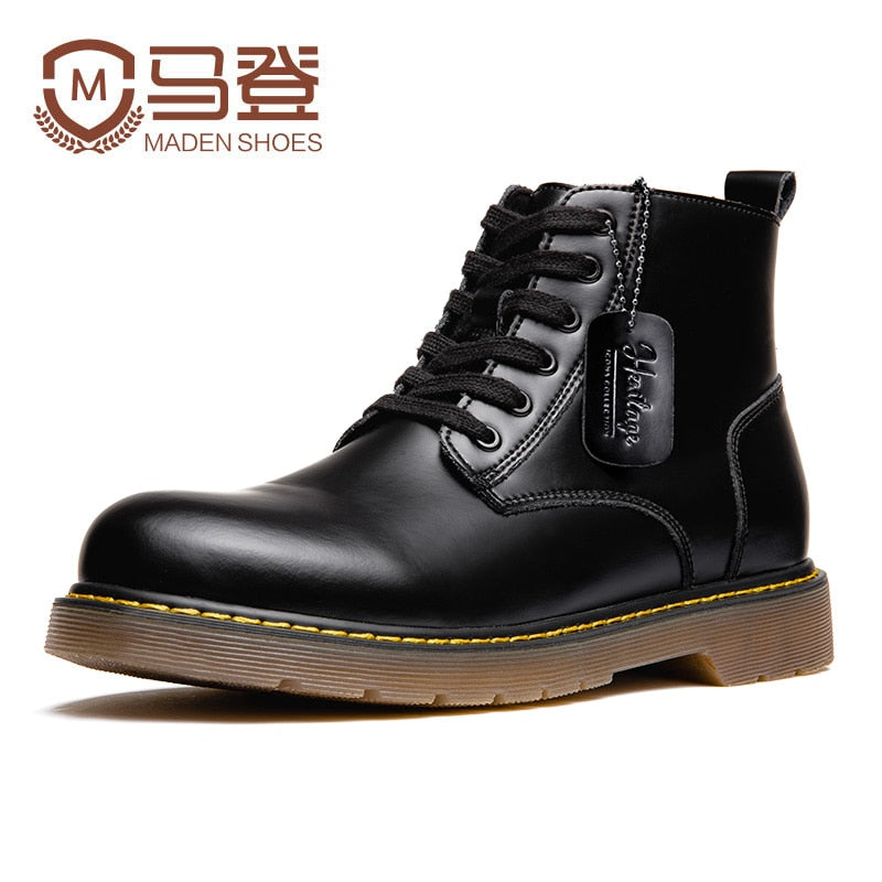 Black High Top Motorcycle Ankle Boots