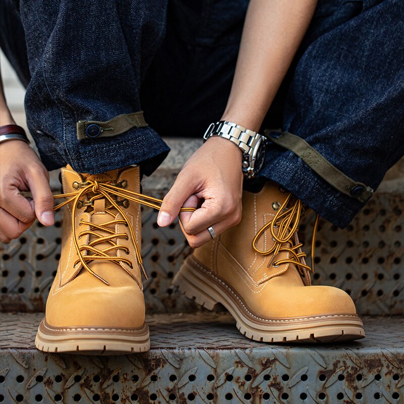 High-Top Thick-Soled Cowboy Desert Boots