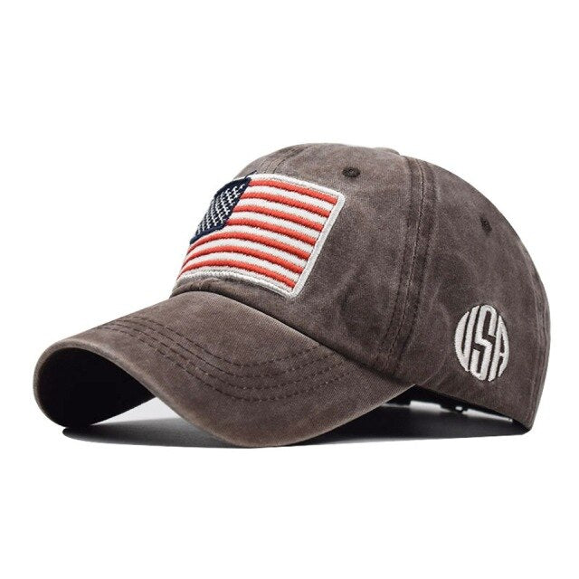 USA AMERICAN FLAG PATCHWORK SNAPBACK CAP